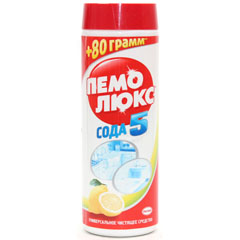 Чистящее средство "ПЕМОЛЮКС" сода 5 лимон пластик 480 гр./скидки не действуют/(16)
