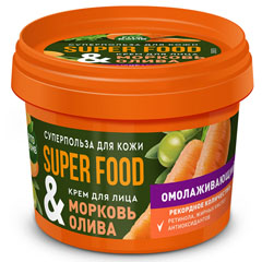 Крем "SUPER FOOD" морковь и олива омолаживающий 100 мл.(12)